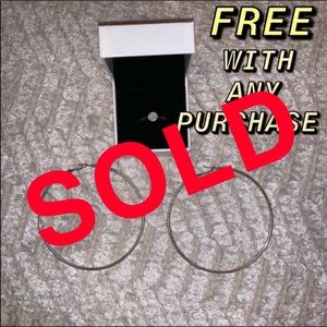 Silver Hoop Earrings and Silver Ring | Size 7